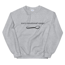 Load image into Gallery viewer, &#39;emotional range of a teaspoon&#39; unisex sweatshirt
