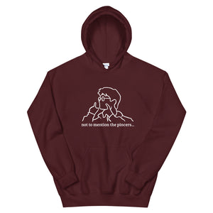 'not to mention the pincers' unisex hoodie